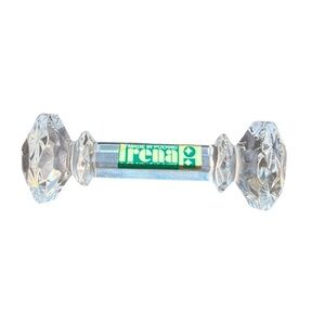 Vintage Irena Lead Crystal Barbell Knife Rest